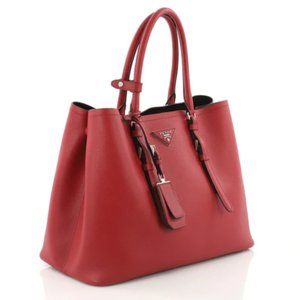 Prada Saffiano Cuir Double Handle Medium Tote - FINAL SALE (SHF-14571) –  LuxeDH